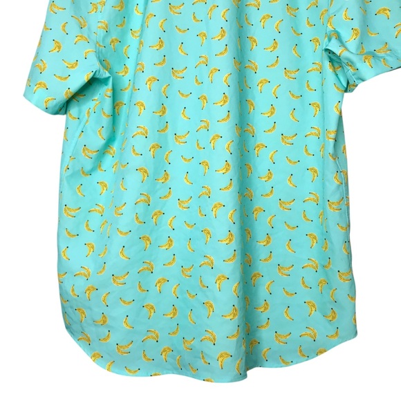 Chubbies Banana Button Front Short Sleeve Green Yellow Shirt Tropical Men's XL - Picture 10 of 11